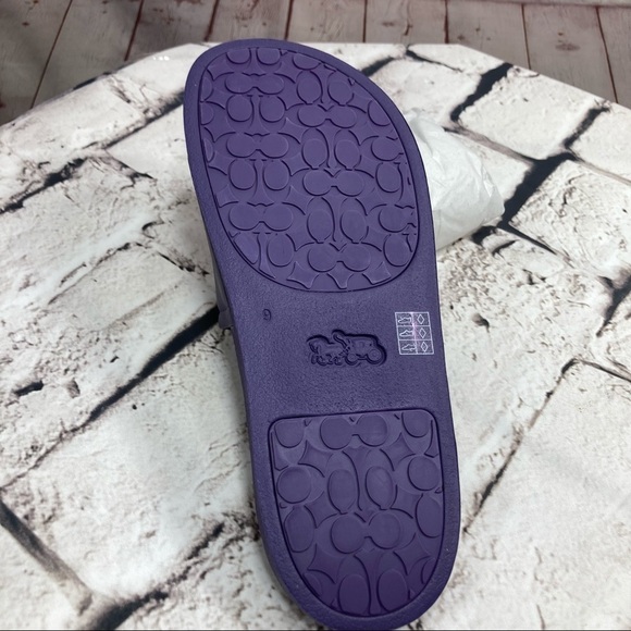COACH ULLa Unisex Slip on slides size 8 new in box (purple) - Picture 12 of 16